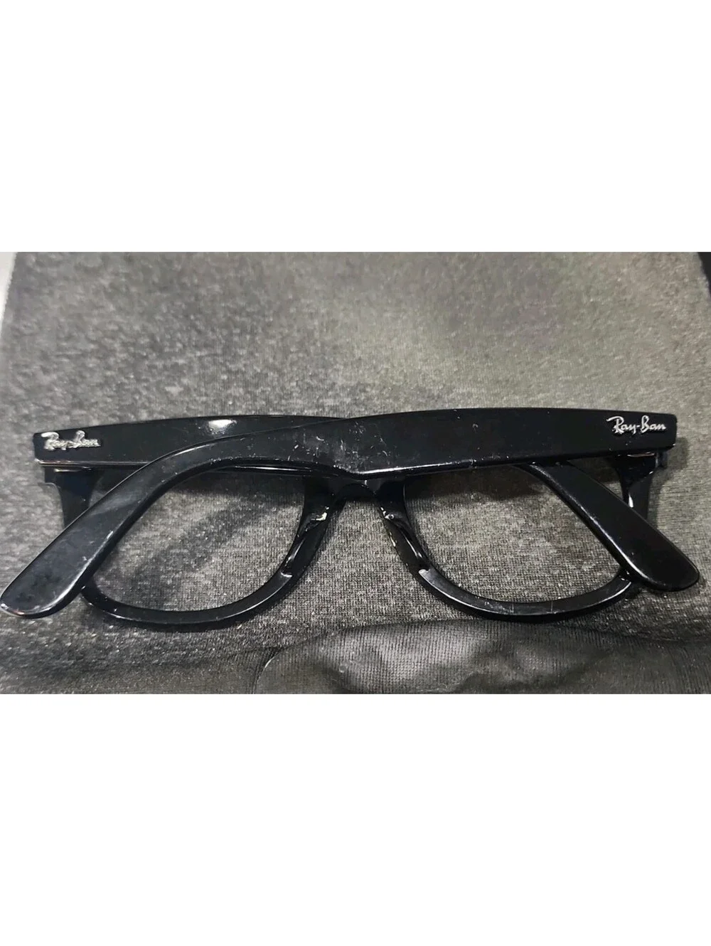 Ray Ban RB2140 901 Black Wayfarer Scratched Sunglasses Frame 50-22 150